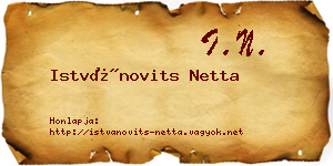 Istvánovits Netta névjegykártya
